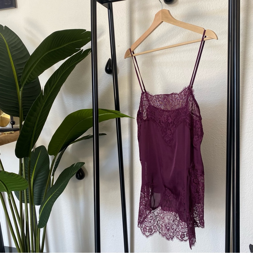 Victoria’s Secret Purple Lace + Satin Chemise